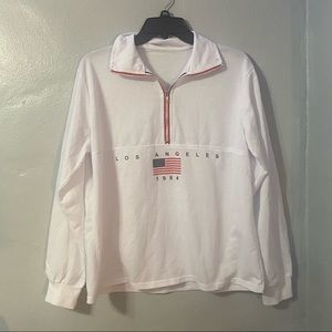White quarter zip